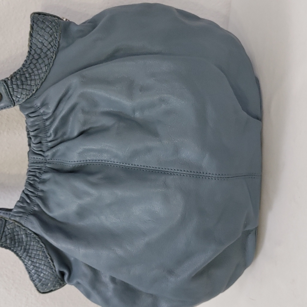 💥FINAL PRICE💥 Allison Scott Blue-Gray Pleated Leather Shoulder Bag - Picture 2 of 16
